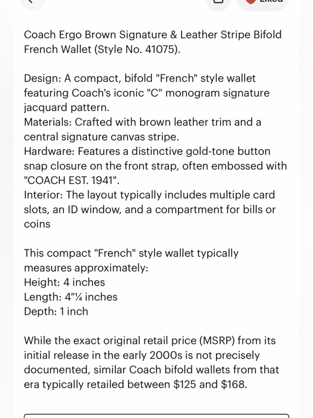 COACH ERGO Y2K SIGNATURE,AND LEATHER STRIPE BIFOLD FRENCH WALLET EARLY 2000’s - Picture 14 of 15